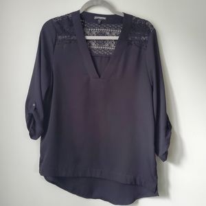 Express black blouse 3/4 sleeve top small
